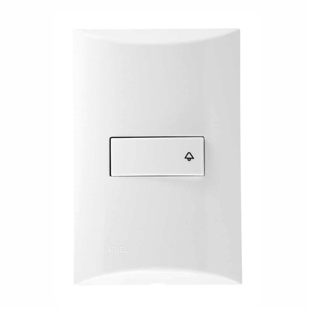 Interruptor Embutir 1 Tecla Pulsador Campainha Horizontal 10A/250VCA 4x2 Branco Brava com Placa