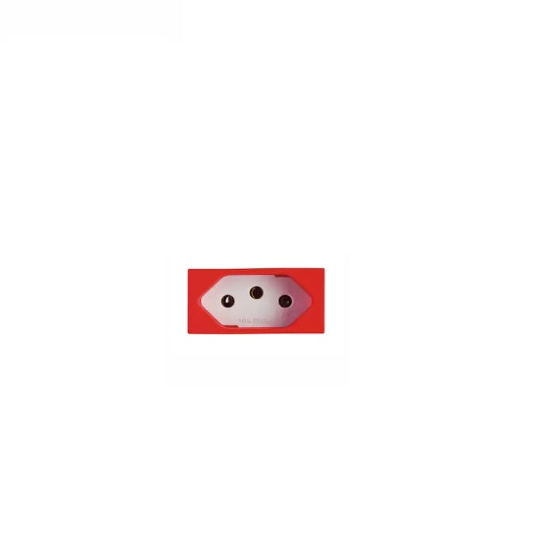 Módulo Tomada 2P+T 20A/250VCA PVC Vermelho Vivace