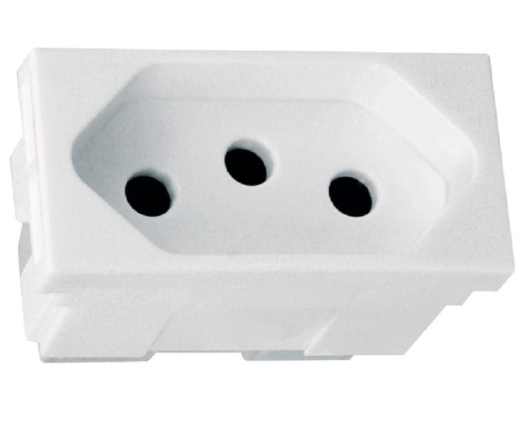 Módulo Módulo Tomada NBR 2P+T 20A/250VCA PVC Branco Linha Pial PLUS