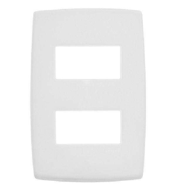 Placa PVC para 2 Módulos Distanciados 4x2 Branca Pial PLUS