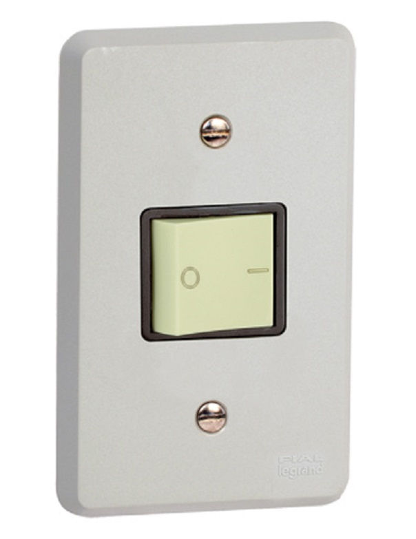 Interruptor Embutir 1 Tecla Bipolar Simples Vertical 10A/250VCA 4x2 Cinza Silentoque com Placa