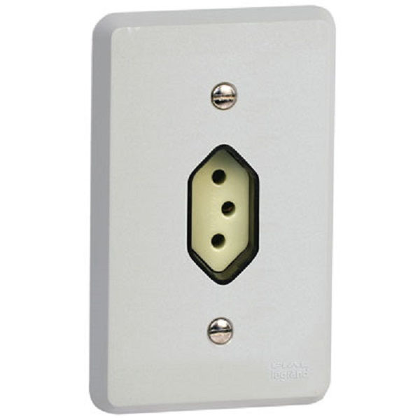 Tomada 2P+T Embutir Vertical 4X2 10A/250VCA Com Placa Cinza Silentoque Pial Legrand