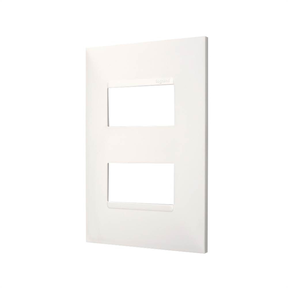 Placa PVC para 2 Módulos Distanciados 4x2 Branca Pial PLUS Mais