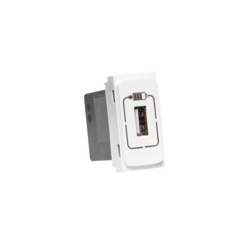 Módulo Módulo Carregador USB 2.0 1,1A 127/220VCA PVC Branco Zeffia