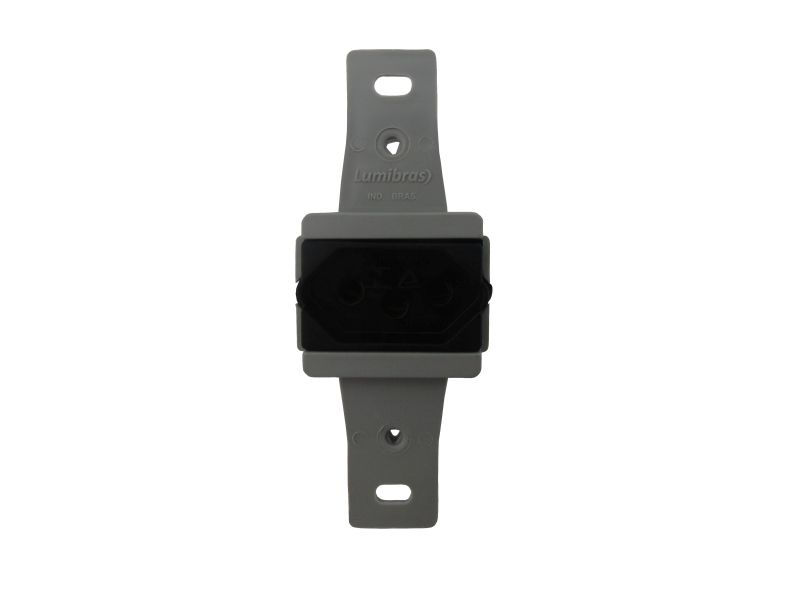 Tomada 2P+T Embutir Horizontal 20A/250VCA Preta Light sem Placa para 2 Funções