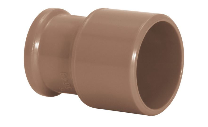 Bucha PVC Redução Longa Soldável 32x20 mm Classe 15 Marrom Água Fria