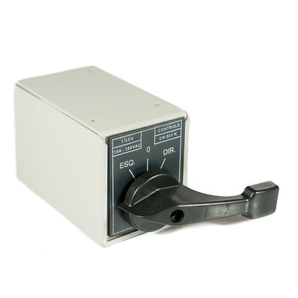 Chave Reversora Rotativa Sobrepor Metálica 15A Tripolar com Manopla Longa 3 Posições