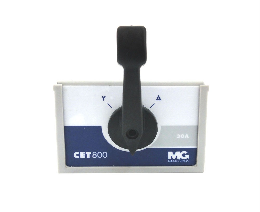 Chave Comutadora PVC Estrela Triangular com Manopla Longa com Fixação para Base Tripolar 30A