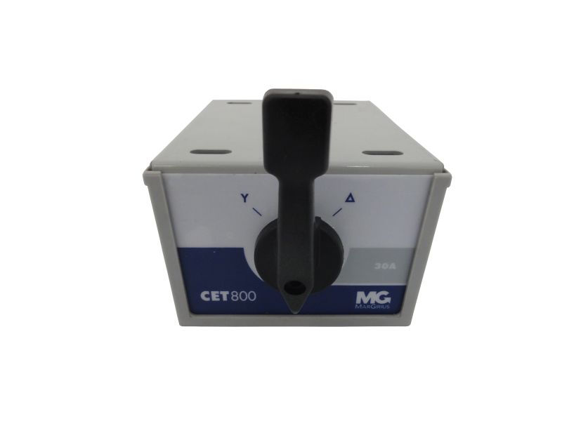 Chave Comutadora PVC Estrela Triangular com Manopla Longa com Fixação para Base Tripolar 30A