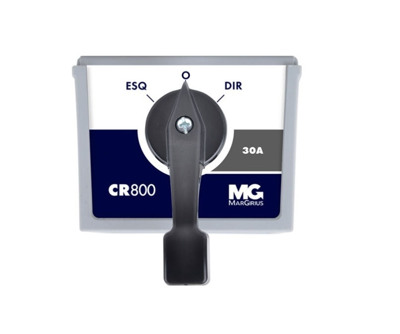 Chave Reversora Rotação 30A Tripolar Sobrepor PVC Manopla Longa