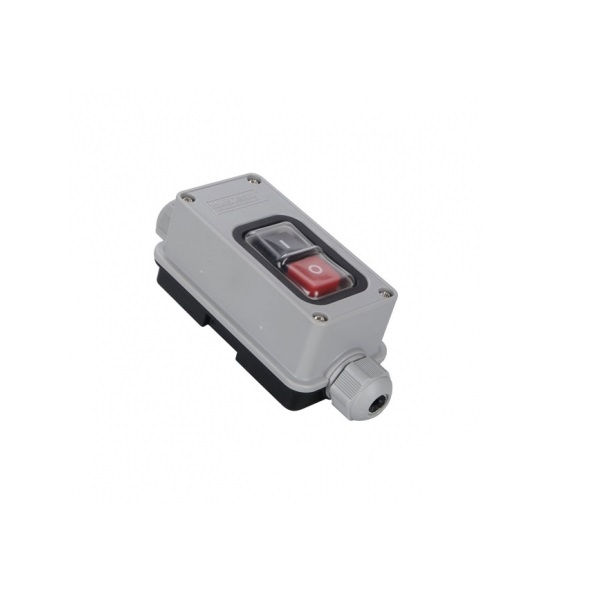 Chave Liga/Desliga Trifásica Sobrepor 30A 250VCA com Botão Vermelha/Preta com Prensa Cabos