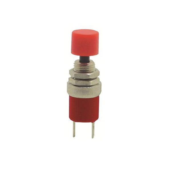 Interruptor Embutir Unipolar Redondo 1A/120V Vermelho Pushbutton