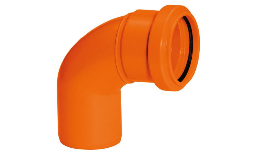 Curva PVC 90G Curta 75 mm Silentium Laranja Esgoto