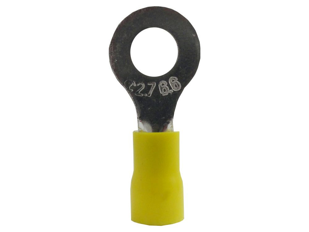 Terminal Cobre Estanhado a Compressão Anel Pre-Isolado 4,00-6,00 mm² com 1 Furo M6 Amarelo