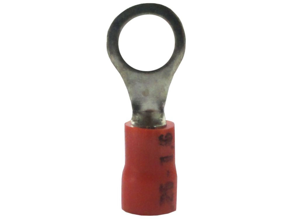 Terminal Cobre Estanhado a Compressão Anel Pre-Isolado 0,50-1,50 mm² com 1 Furo M5 Vermelho