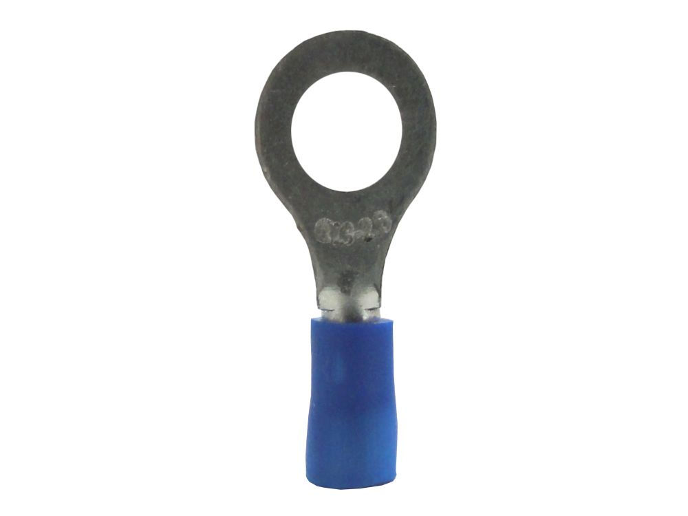 Terminal Cobre Estanhado a Compressão Anel Pre-Isolado 1,30-2,60 mm² com 1 Furo M6 Azul