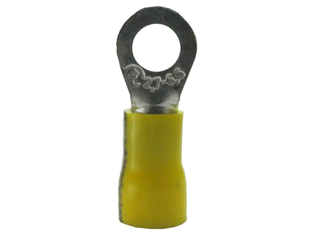 Terminal Cobre Estanhado a Compressão Anel Pre-Isolado 4,00-6,00 mm² com 1 Furo M5 Amarelo