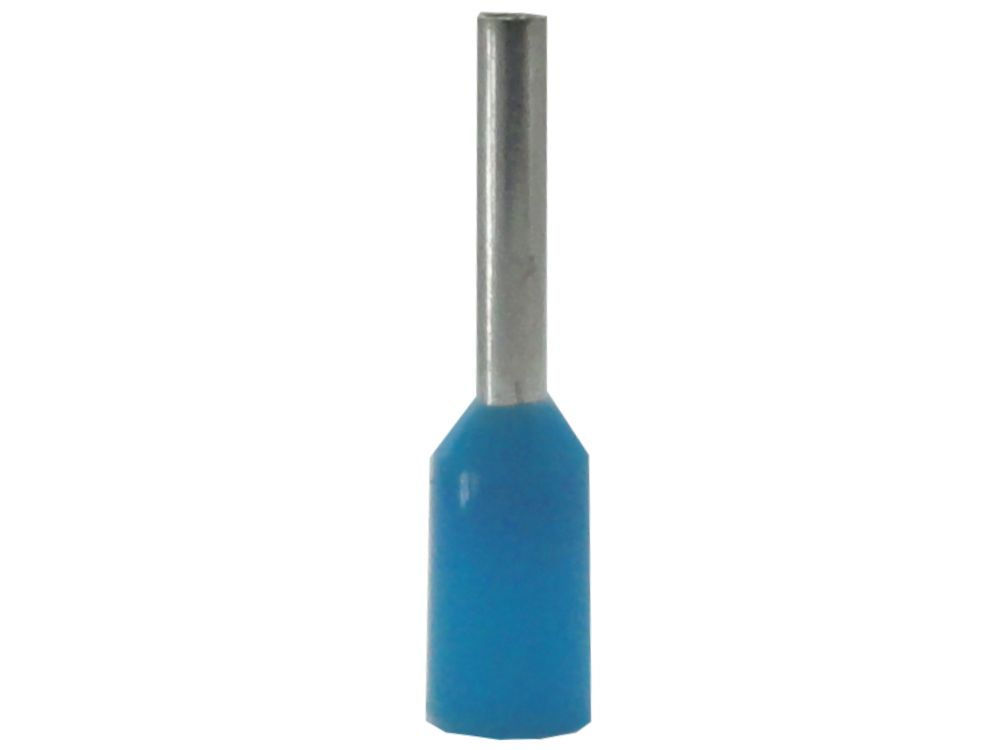 Terminal Cobre Estanhado a Compressão Pino Tubular Pre-Isolado 0,75 mm² Azul