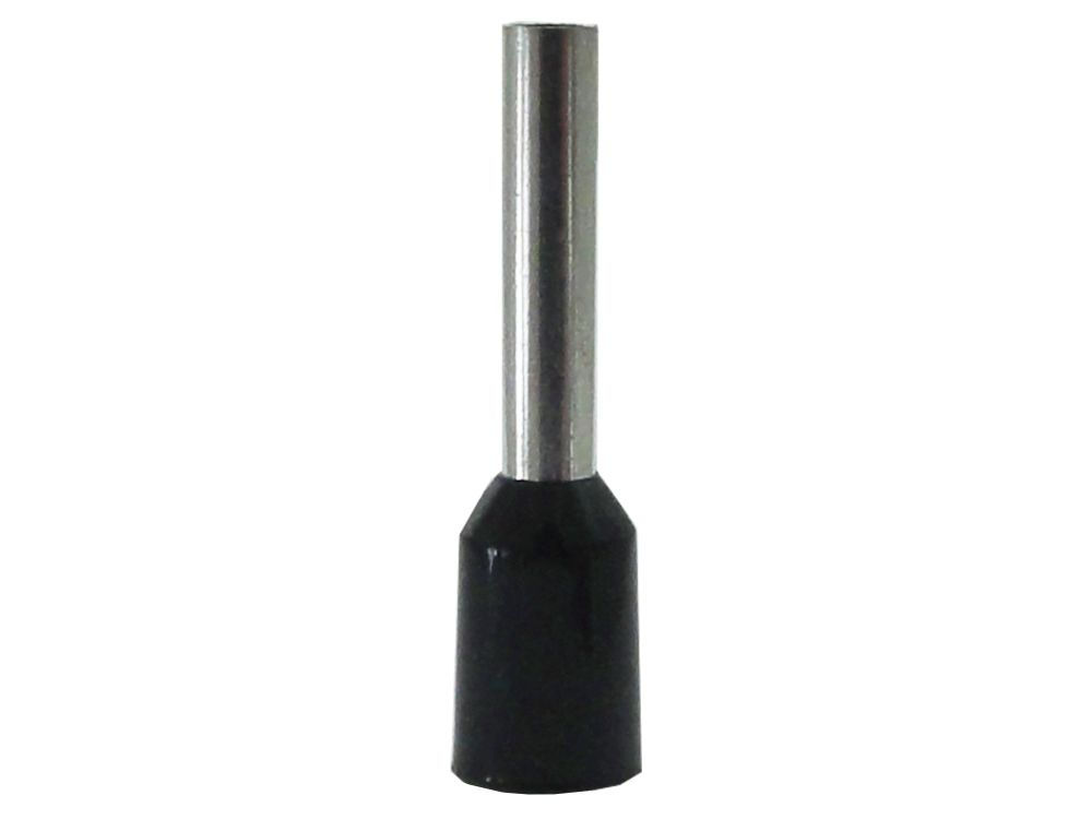 Terminal Cobre Estanhado a Compressão Pino Tubular Pre-Isolado 1,50 mm² Preto