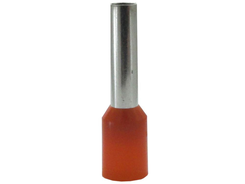 Terminal Cobre Estanhado a Compressão Pino Tubular Pre-Isolado 4,00 mm² Laranja