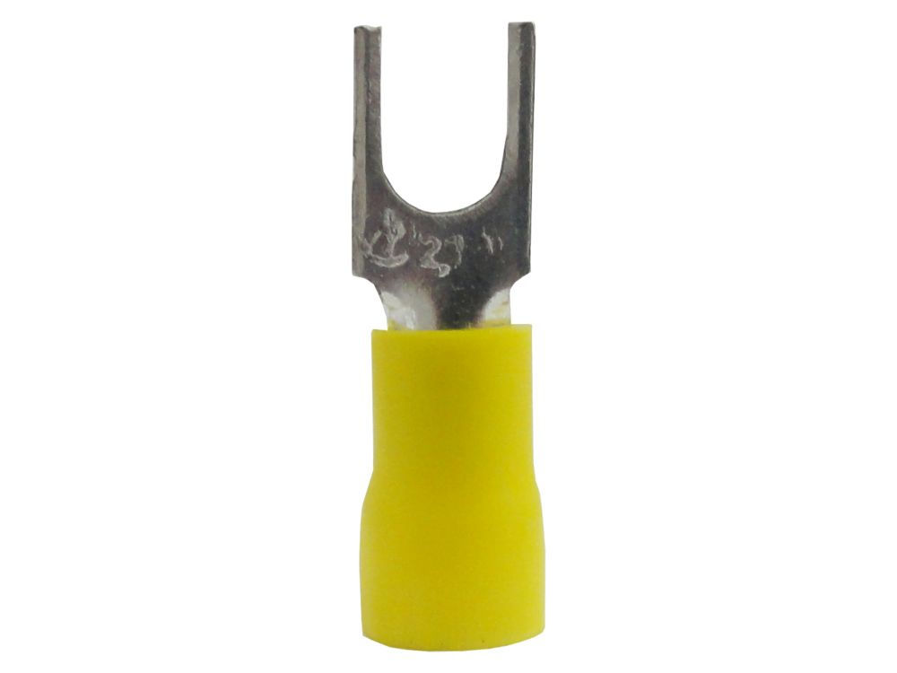 Terminal Cobre Estanhado a Compressão Garfo Pre-Isolado 4,00-6,00 mm² com 1 Furo M5 Amarelo