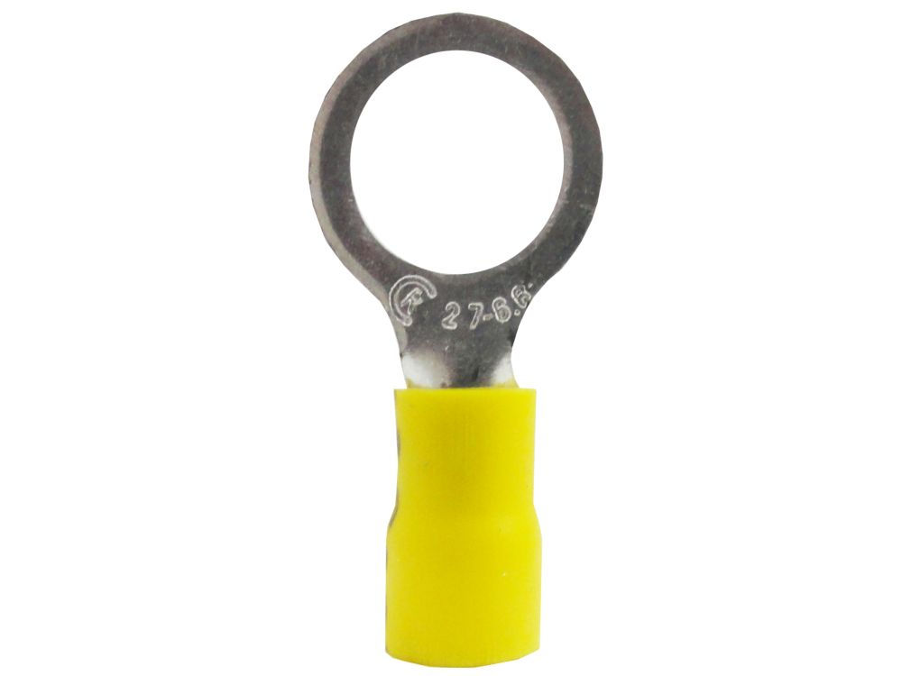 Terminal Cobre Estanhado a Compressão Anel Pre-Isolado 4,00-6,00 mm² com 1 Furo M8 Amarelo