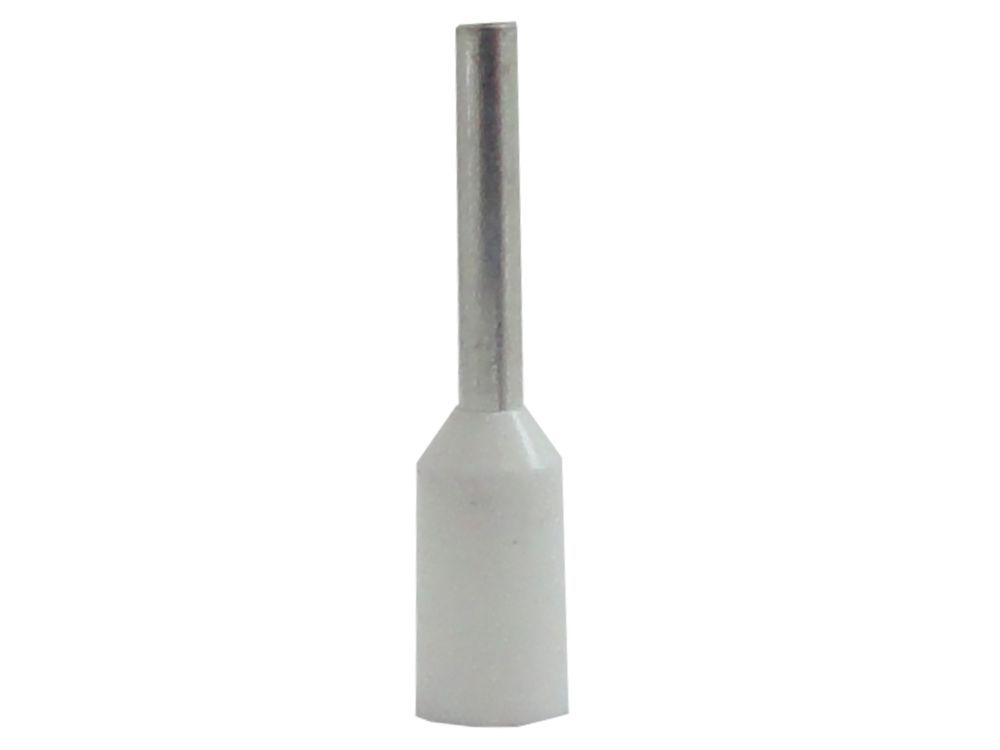 Terminal Cobre Estanhado a Compressão Pino Tubular Pre-Isolado 0,50 mm² Branco
