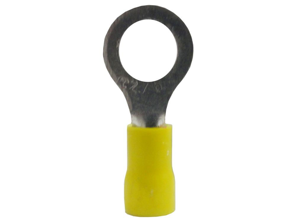 Terminal Cobre Estanhado a Compressão Anel Pre-Isolado 4,00-6,00 mm² com 1 Furo M10 Amarelo