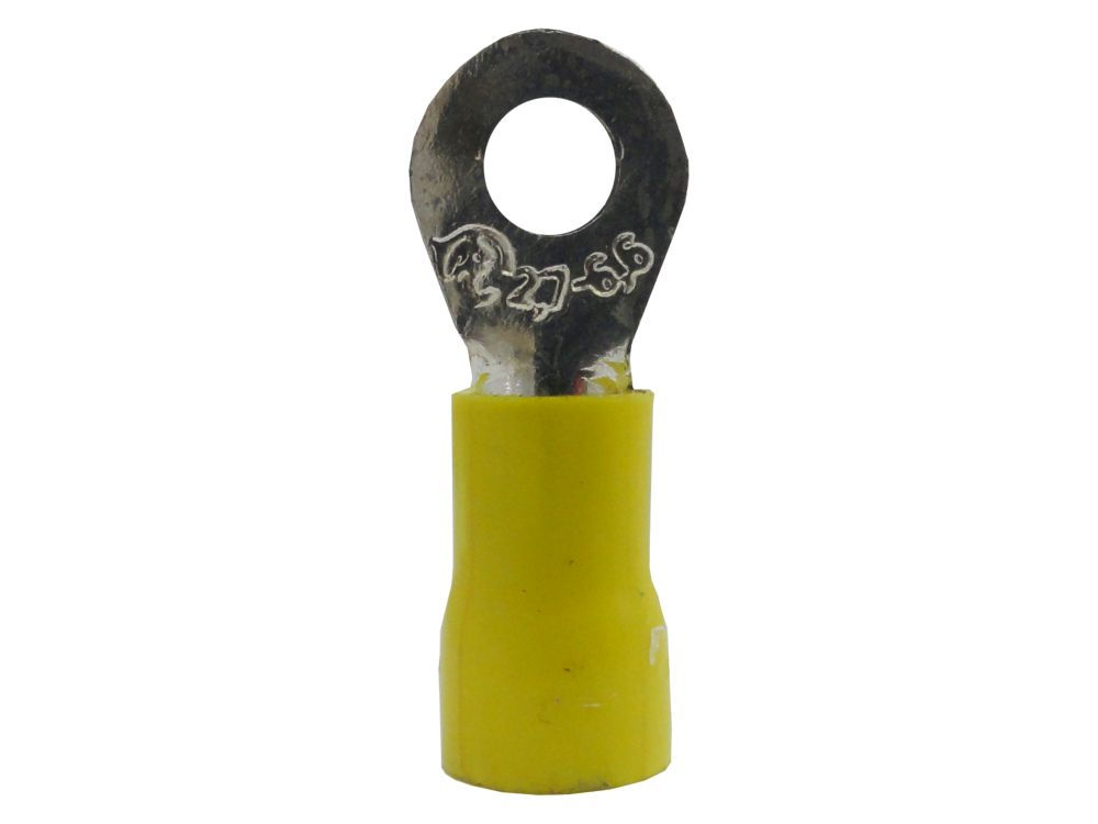 Terminal Cobre Estanhado a Compressão Anel Pre-Isolado 4,00-6,00 mm² com 1 Furo M4 Amarelo