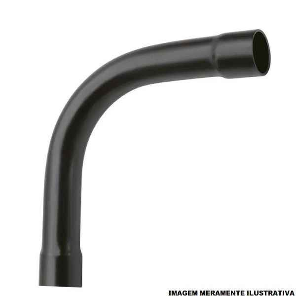 Curva 90G Longa PVC Soldável para Eletroduto 20 mm sem Rosca Preta