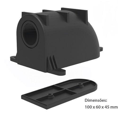 Caixa Passagem Sobrepor PVC 60x45x100 mm Preta para Laje