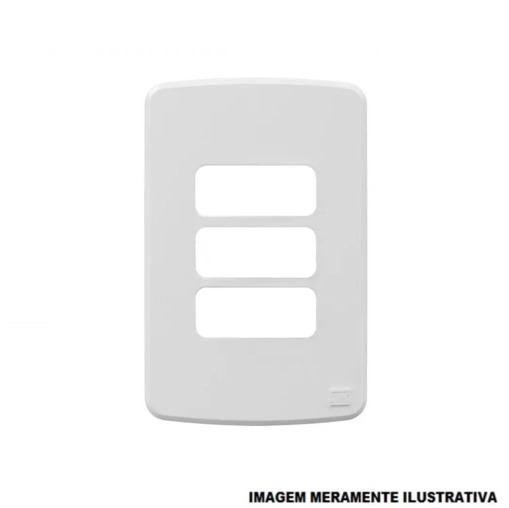 Placa PVC para 3 Módulos 4x2 Branca Linha Essence Orion