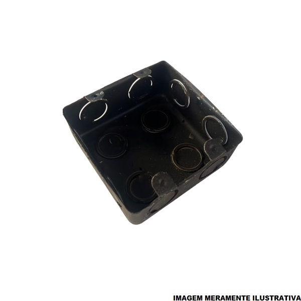 Caixa Derivação Embutir Ferro Esmaltado 4x4 Fixo Preta