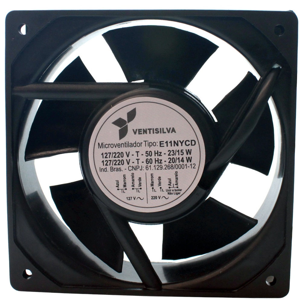 Ventilador Micro PVC 120x120x38,8 mm 127/220V 50/60 Hz