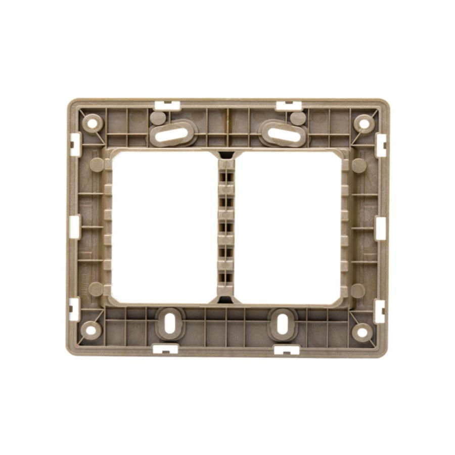 Suporte 6 Módulos para Placa PVC 4x4 Dourado Linha Unno