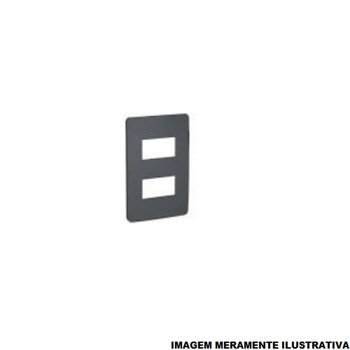 Placa PVC para 2 Módulos 4x2 Preta Linha Essence Orion Stellar Black