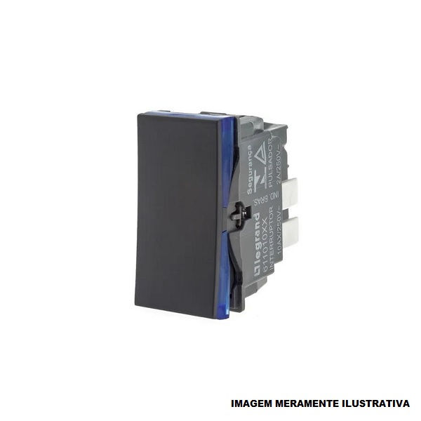 Módulo Módulo Pulsador Minuteria 2A/250VCA PVC Preto Linha Pial PLUS Mais Borne Automático