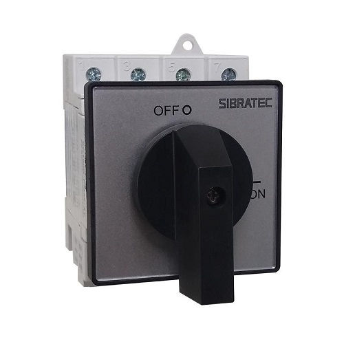 Chave Seccionadora Rotativa SC100R Tetrapolar 1000VCC 32A para Porta de Painel com Alavanca Preta