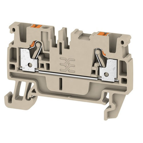 Conector Passagem Poliamida A2C 2,50 mm² Bege Conexão para Mola (Push-in)