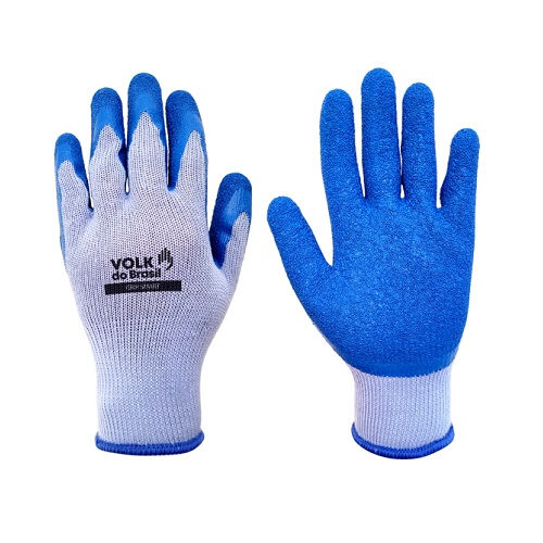 Luva Poliéster com Banho de Látex Corrugada Grip Smart Contra Agente Mecânico/Térmico Tamanho 10 (gg) Azul Ca 46817
