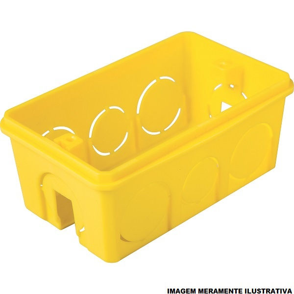 Caixa Derivação Embutir PVC 4x2 Fixo Amarela