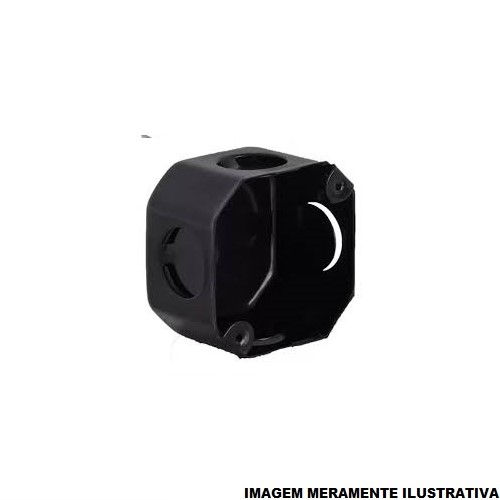 Caixa Derivação Embutir Ferro Esmaltado 3x3 Fixo Preta