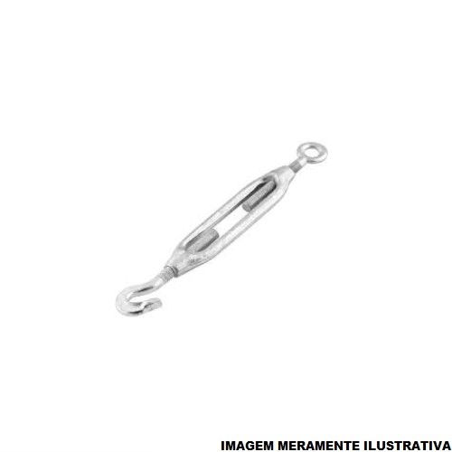 Esticador Galvanizado Eletrolítico para Cabo de Aço Gancho/Olhal 3/8" 170 kgF