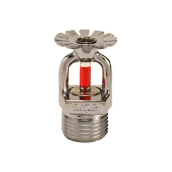 Sprinkler Padrão Pendente Cromado sem Canopla 68G Vermelho 1/2" com Rosca NPT Resposta Padrão ABNT/Ulbr