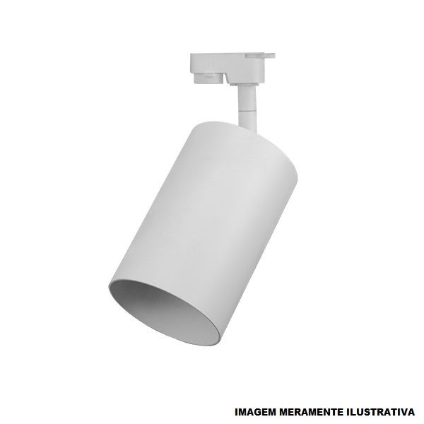 Spot Sobrepor Alumínio 40W Direcionável para Lâmpada LED PAR30 250V Branco Redondo Track com Soquete E27 para Trilho Eletrificado