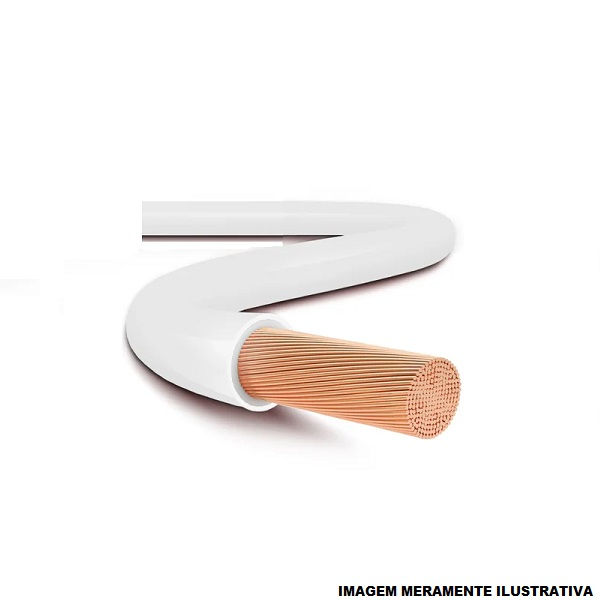 Cabo Cobre Isolado PVC 70G 750V 1x 1,50 mm² Flexível Branco NBR 247-3 Classe 5