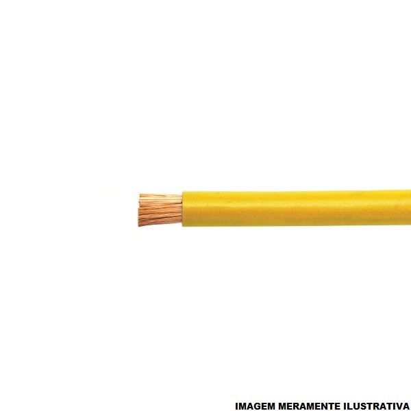 Cabo Cobre Isolado PVC 70G 750V 1x 6,00 mm² Flexível Amarelo NBR 247-3 Classe 5