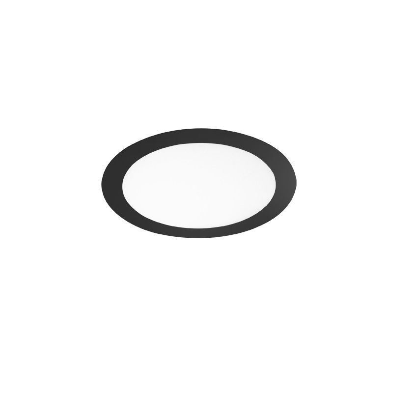 Painel Led Embutir 24W Alumínio Preto Redondo 295x15 mm 1680 lm 6500K Bivolt LUX 20.000H