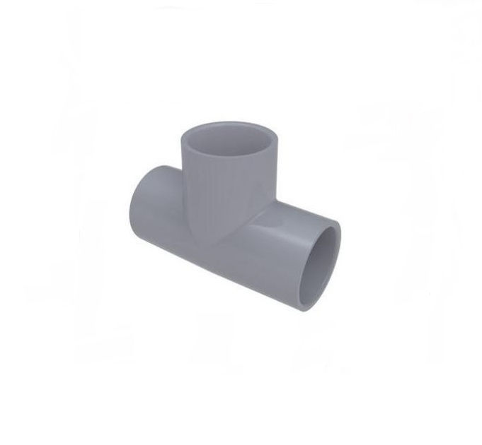 Te CPVC Simples Soldável 4" Corzan SCH80 Cinza Industrial