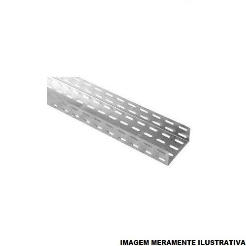 Eletrocalha Perfurada Galvanizada Eletrolítica 200x100x3000 mm sem Tampa sem Virola Chapa 18